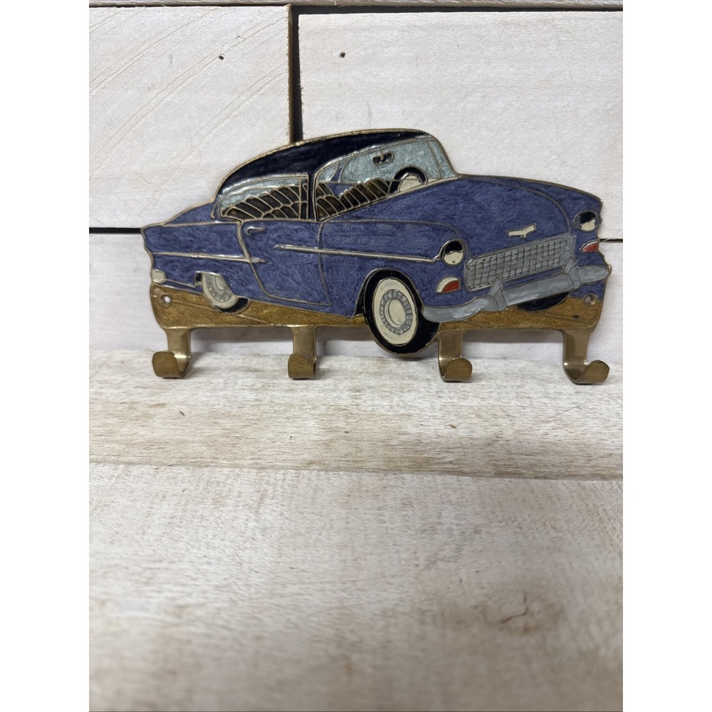 Vintage Brass Bel Air Key Hook Coat Rack Holder Hanger Man Cave Fast Shipping